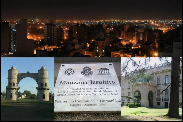 En primer plano, la Universidad Nacional de Córdoba, Manzana Jesuítica, Patrimonio Cultural de la Humanidad